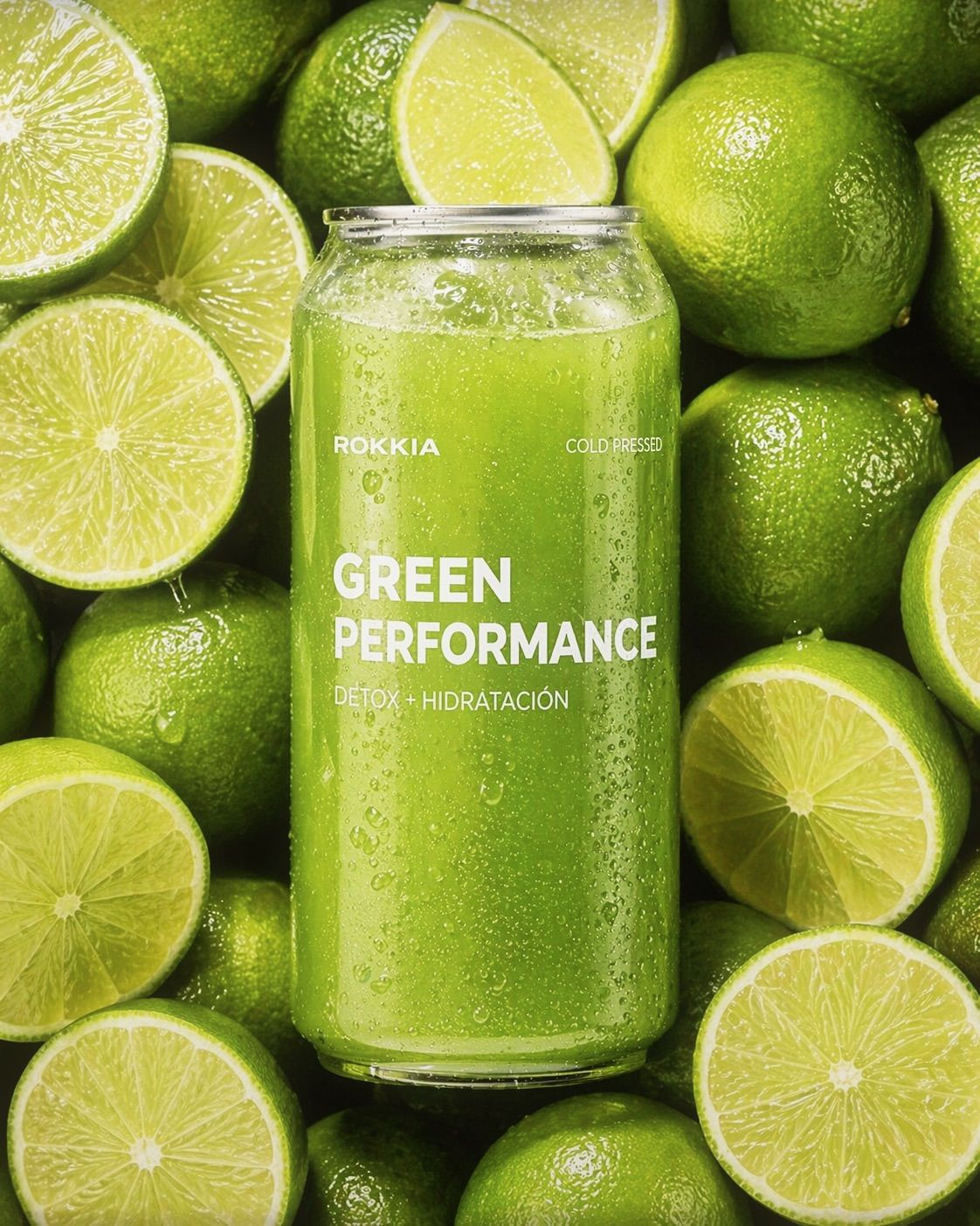 Botella Rokkia Green Performance — fotografía de producto